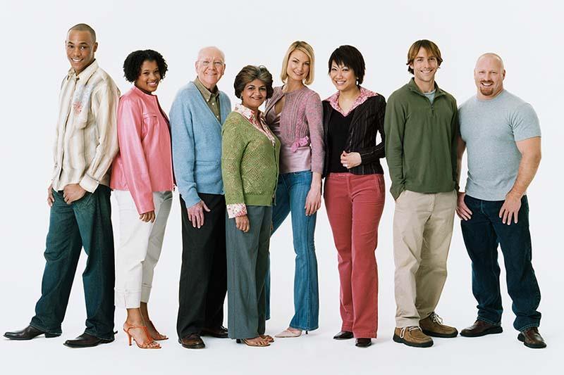 diverse group portrait standing